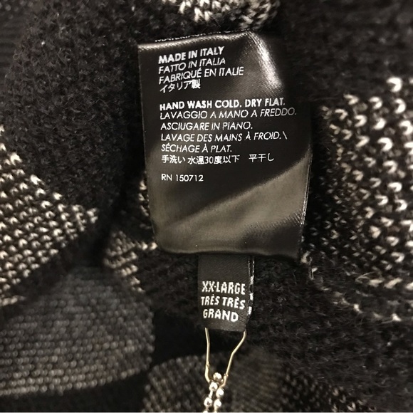 Amiri Logo Check Crew Mohair Cashmere Sweater Black White XXL Brand New With Tag - Picture 15 of 15